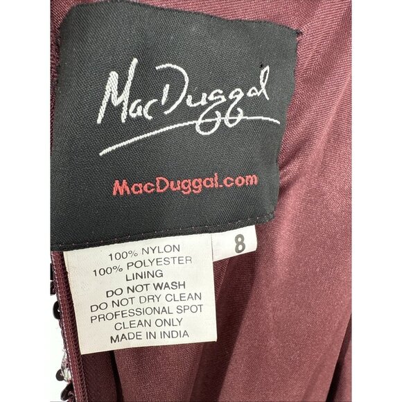 SOLD Mac Duggal Size 8 Purple 5622 EMBELLISHED PUFF ONE SHOULDER Formal GOWN - Picture 9 of 11